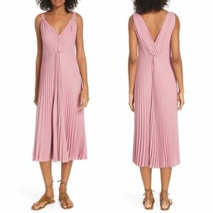 NWOT Vince • Twist Front Pleated Midi Dress